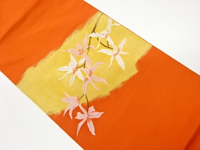 すくい織花模様織出し袋帯